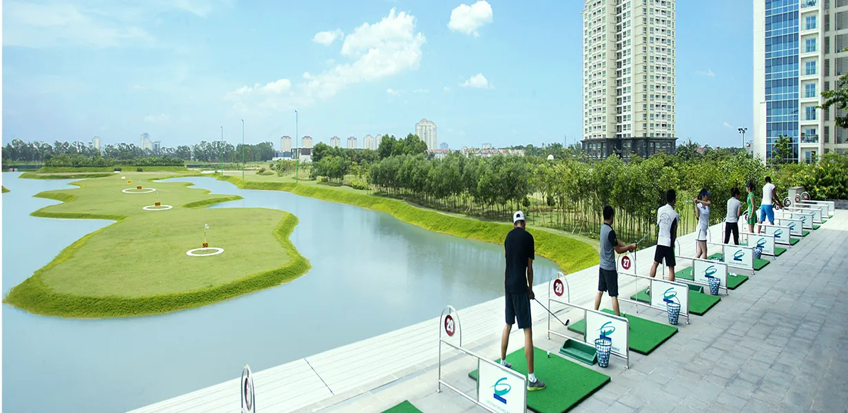 Ciputra Hanoi Golf Driving Range facing the lake