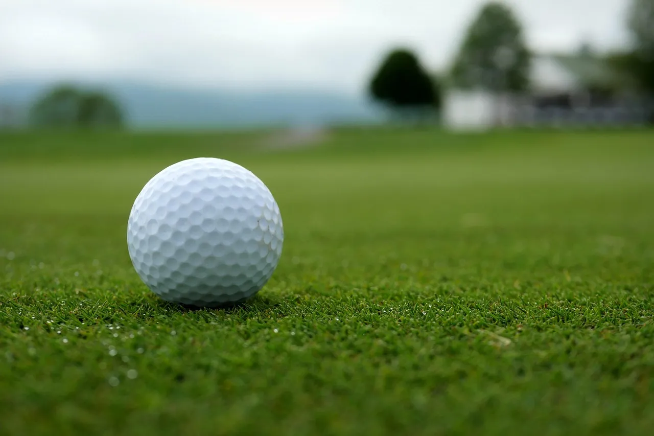 Golf ball on green